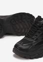 Czarne Sneakersy na Grubej Podeszwie Jamarie