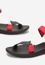 Czarno-Czerwone Sandały w Sportowym Stylu na Rzep Chloie