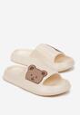 Beżowe Klapki Basenowe na Grubej Podeszwie z Misiem Vossel
