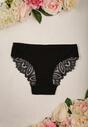 Czarne Majtki Figi z Delikatną Koronką Sanari