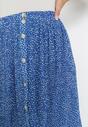 Niebieska Plisowana Spódnica Maxi z Wiskozy Marano