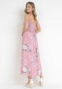 Różowa Sukienka Maxi na Ramiączkach Philandia