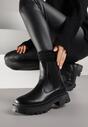 Czarne Botki Sztyblety na Platformie Oppore