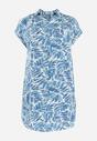 Niebieska Sukienka Koszulowa z Wiskozy Oarsilla