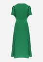 Zielona Kopertowa Sukienka Midi z Materiałowym Paskiem Rahellitte