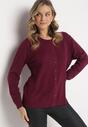 Bordowy Zapinany Kardigan z Długim Rękawem Jaelo