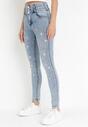 Jasnoniebieskie Jeansy Skinny Push Up z Gwiazdkami Eilerine
