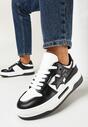 Czarne Sneakersy na Grubej Podeszwie z Przeszyciami Phevi