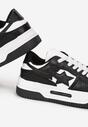 Czarne Sneakersy na Grubej Podeszwie z Przeszyciami Phevi