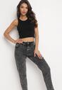 Ciemnoszare Jeansy Mom Fit Agine