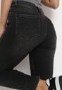 Czarne Jeansy Regular z Wysokim Stanem Mamso