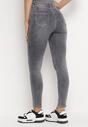 Ciemnoszare Jeansy Skinny z Regularnym Stanem i Efektem Push Up Mithi