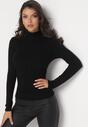 Czarny Sweter Golf o Dopasowanym Kroju Ryler