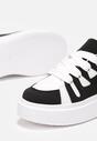 Biało-Czarne Sneakersy na Platformie Revin