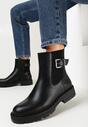 Czarne Botki Sztyblety z Klamerką Delvere