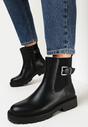 Czarne Botki Sztyblety z Klamerką Delvere