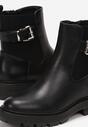 Czarne Botki Sztyblety z Klamerką Delvere