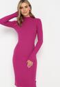 Fioletowa Sukienka Dopasowana z Prążkowanej Dzianiny Cyleah