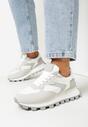 Białe Sneakersy na Grubej Podeszwie Minba
