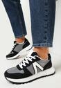Czarne Sneakersy Ozdobione Wstawkami Anguethan