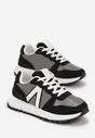 Czarne Sneakersy Ozdobione Wstawkami Anguethan