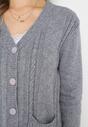 Szary Kardigan z Warkoczykowym Splotem Marianns