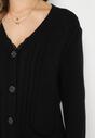 Czarny Kardigan z Warkoczykowym Splotem Marianns