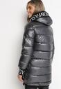 Ciemnoszara Kurtka Pikowana z Kapturem Saevia