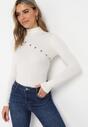 Pulover pe gât Alb