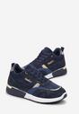 Granatowe Sneakersy Ozdobione Brokatem Nephela