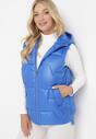 Niebieska Pikowana Kamizelka z Nieodpinanym Kapturem Unaria