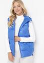 Niebieska Pikowana Kamizelka z Nieodpinanym Kapturem Unaria