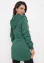 Zielona Ocieplona Bluza z Asymetrycznym Suwakiem i Kapturem Rivana
