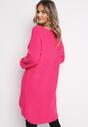 Fuksjowa Luźna Sukienka Sweterkowa Vaelia