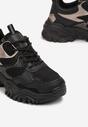 Czarne Sneakersy w Cyrkonie na Grubej Podeszwie Daniattas