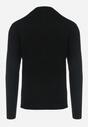 Czarny Bawełniany Sweter Zapinany na Suwak z Długim Rękawem Simretella