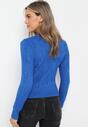 Granatowy Sweter w Warkoczykowy Splot Asmani