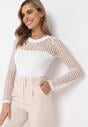 Biała Bluzka z Ażurową Wstawką Fatise