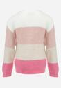 Biało-Różowy Sweter w Paski Tinyiko