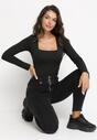 Czarne Jeansy Skinny z Wysokim Stanem Vineo