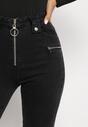 Czarne Jeansy Skinny z Wysokim Stanem Vineo