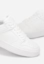 Białe Sznurowane Buty Sportowe na Płaskiej Podeszwie Ekifor
