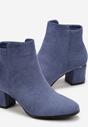 Niebieskie Botki na Niskim Słupku z Cholewką za Kostkę Ivare