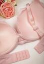 Różowy Koronkowy Biustonosz Push-Up Ozdobiony Kokardkami Enevisa