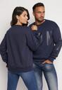 Granatowa Bluza z Nadrukiem Nefa
