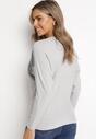 Jasnoszary Sweter w Cyrkonie z Rękawem Nietoperz Anulle