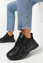 Czarne Sneakersy na Grubej Podeszwie Evioll