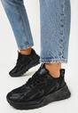 Czarne Sneakersy na Grubej Podeszwie Evioll