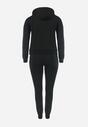 Czarny 2-Częściowy Bawełniany Komplet Dresowy Spodnie i Bluza Pavicia