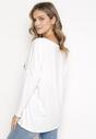 Biała Bluzka z Nadrukiem i Rękawem Nietoperz Alunara